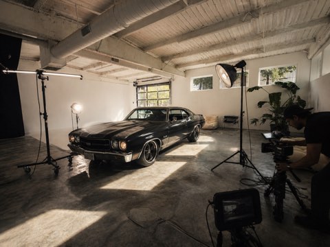 Car production setup inside 35MM Studio